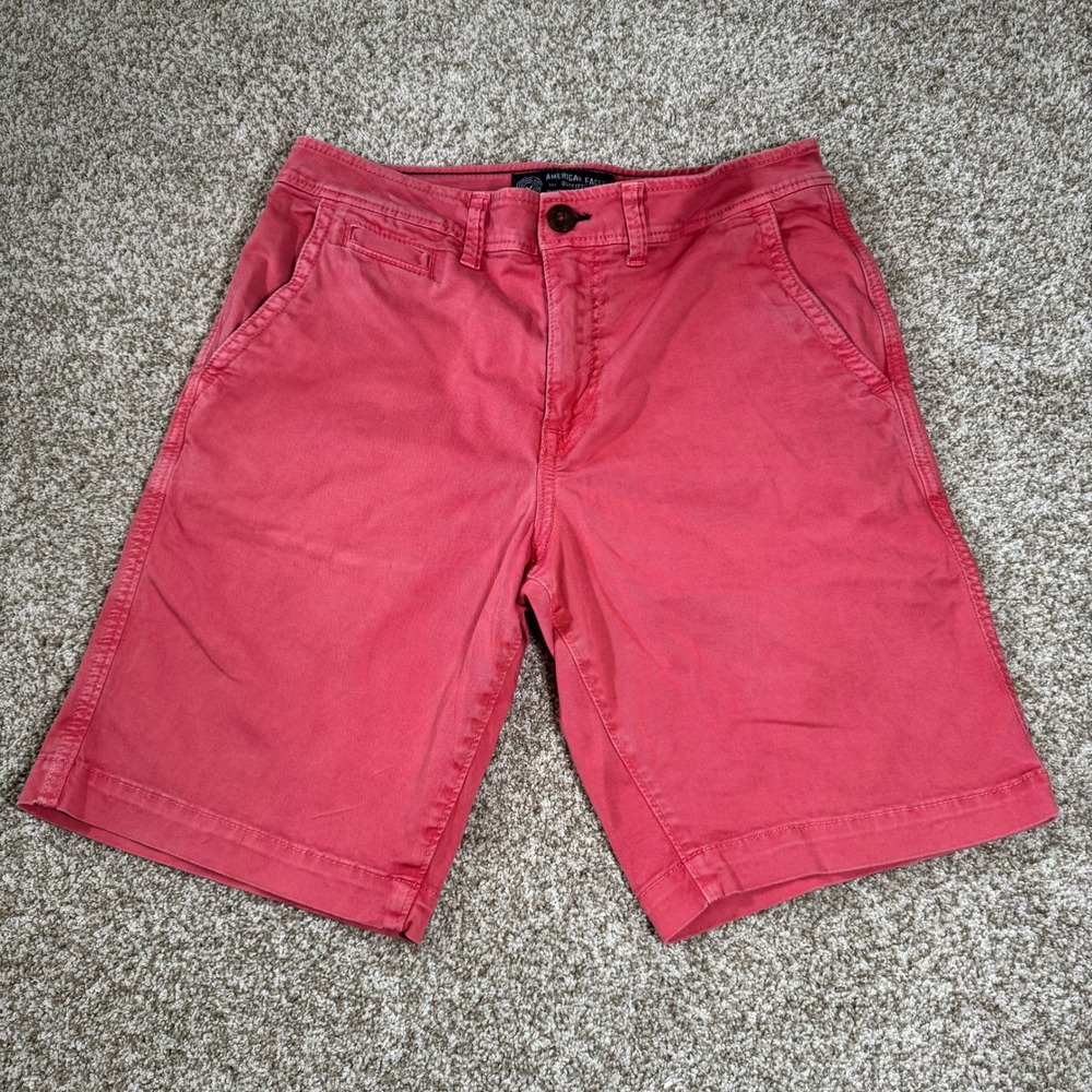 Abercrombie & Fitch Mens Size 31 Salmon Chino‎ Flat Front Active Flex Shorts